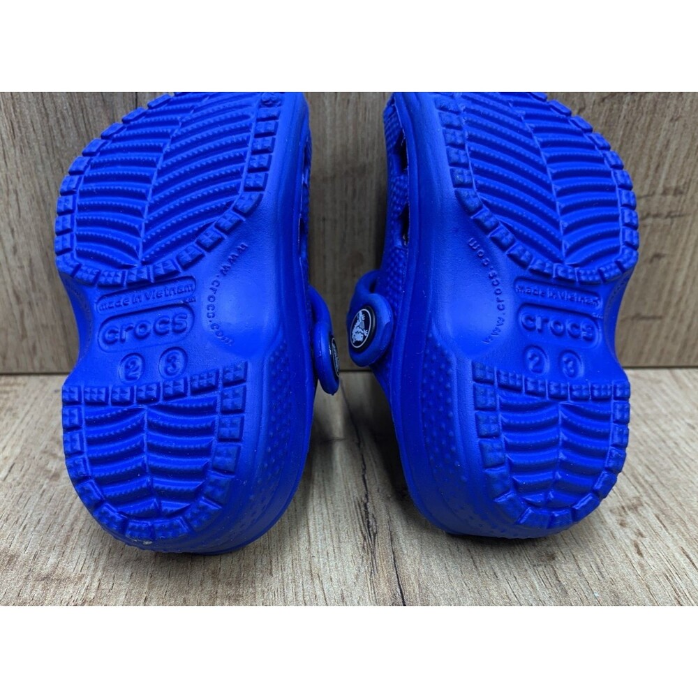 Croc Kids Clogs Slip On Shoes 207011 Adjustable Straps Blue Toddlers Size 2/3 - Picture 13 of 15